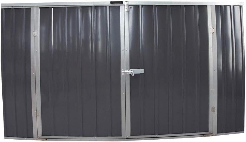 Outdoor Garden Shed Metal Storage Box W225xD88xH125cm Black