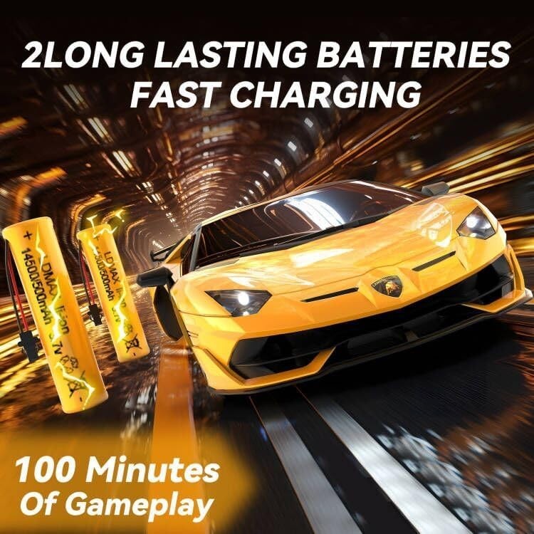 1:16 Scale Luxury RC Sports Car 2.4GHz Remote Control Toy 2 Batteries 50min Play