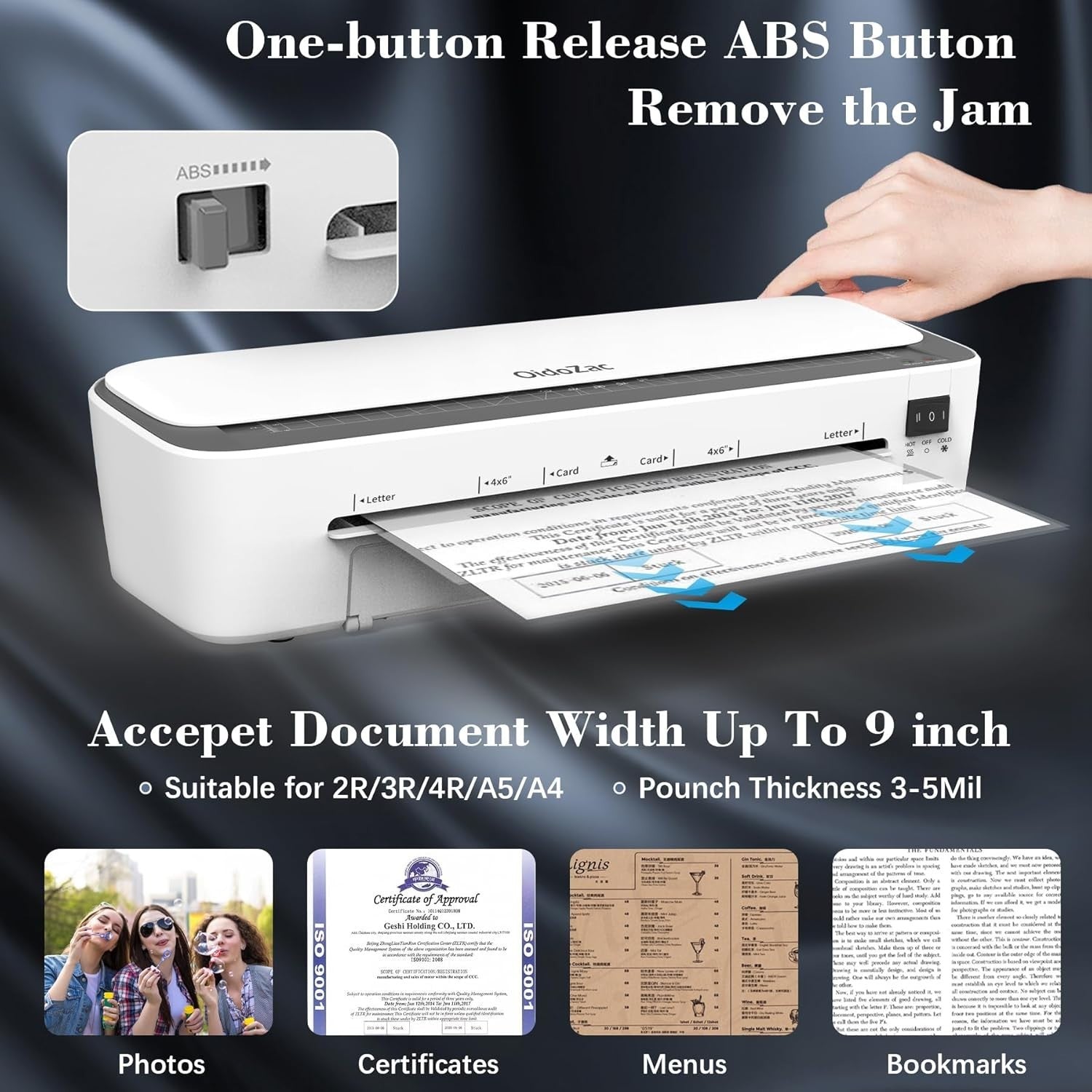 A4 Laminator 11-in-1 All-in-One Kit Hot Cold Fast Anti Jam + 36 Sheets