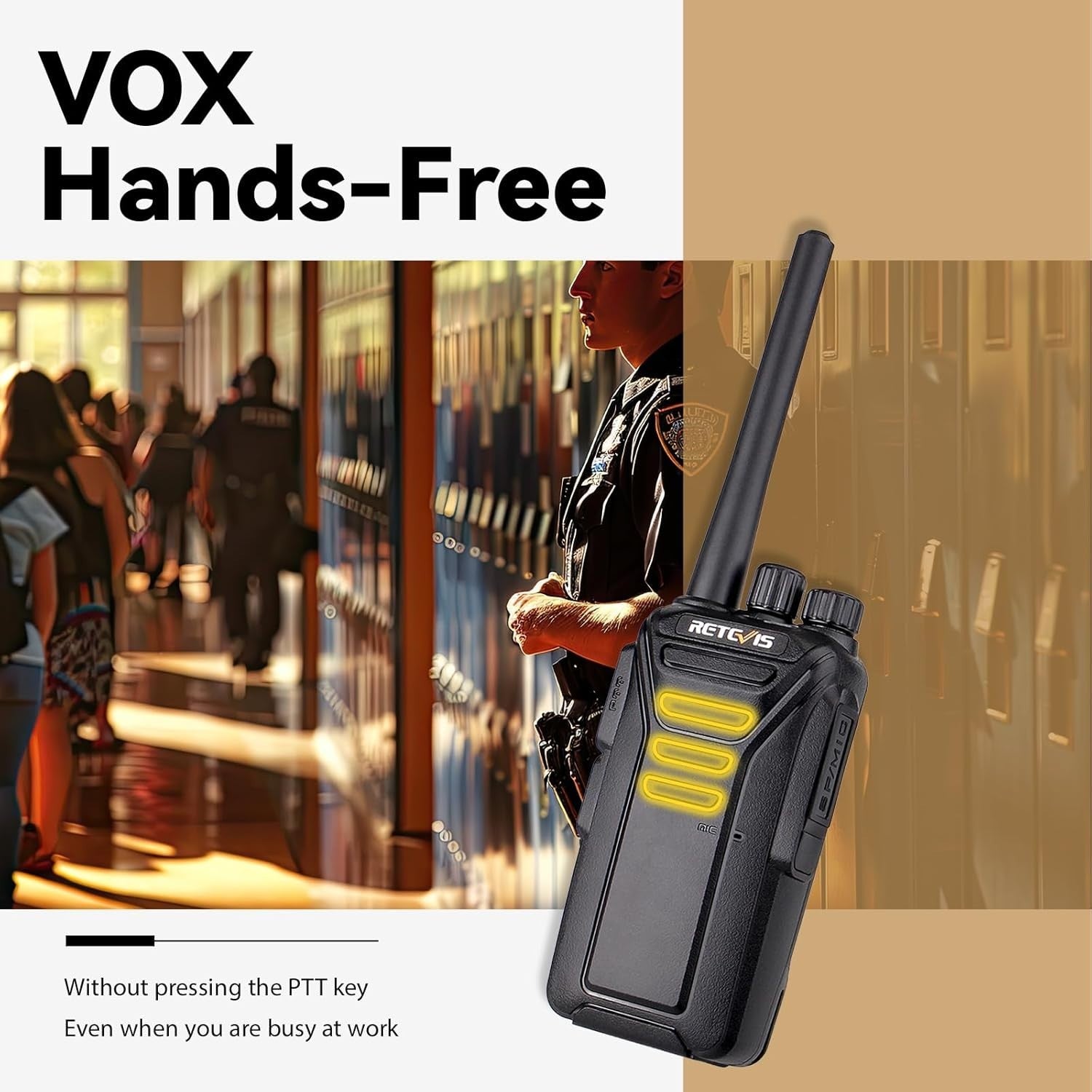 Long Range Walkie Talkies 2 Pack PMR446 Rechargeable VOX 2 Way Radios