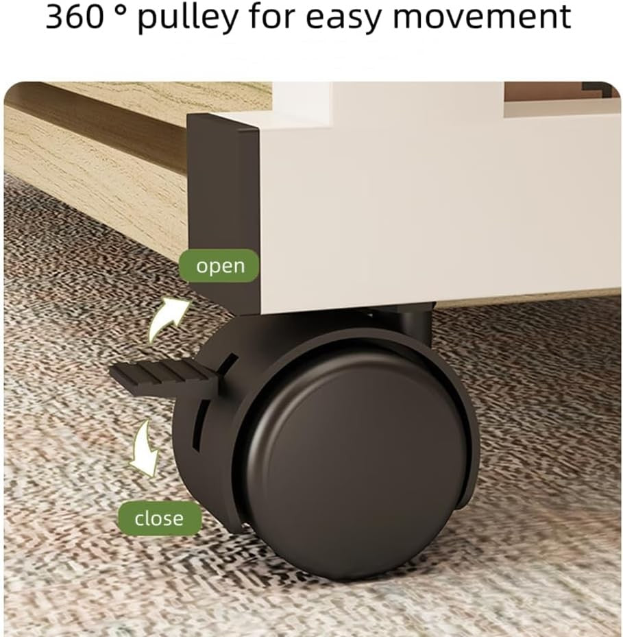Mobile Computer Desk Height Adjustable Rolling Laptop Table Wheels Black