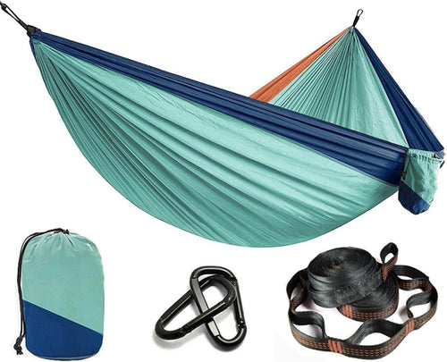 Outdoor Camping Hammock Ultra-Light 210T Nylon Swing with Straps Light Blue