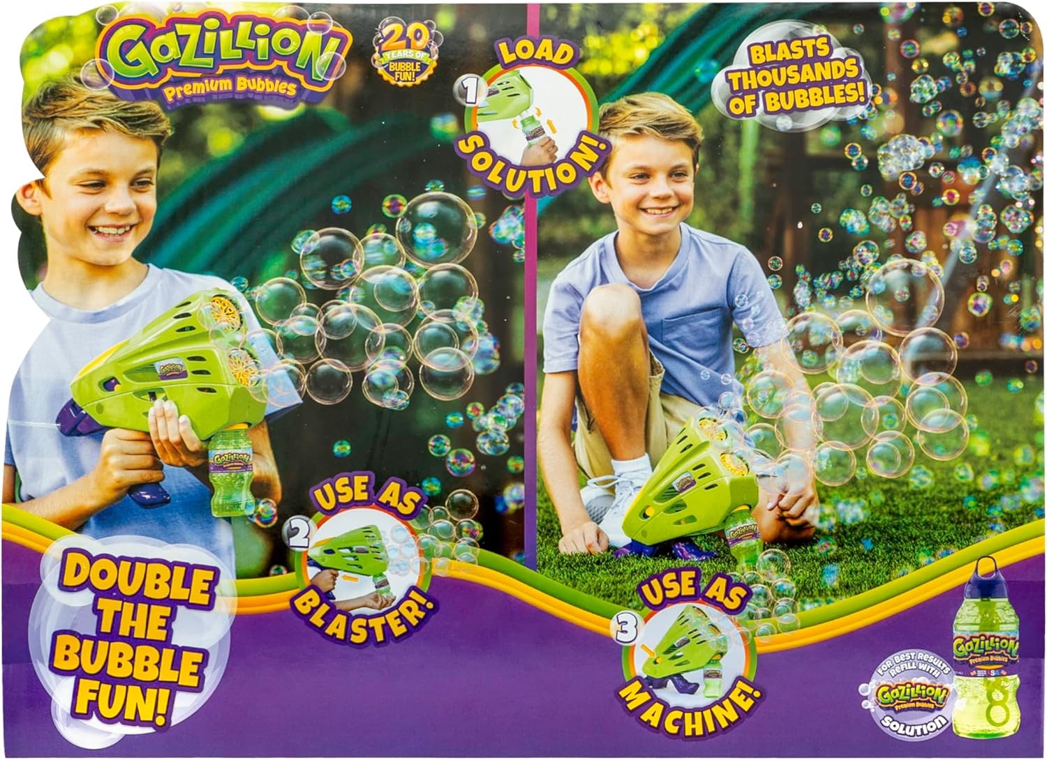 Rechargeable 2 in 1 Bubble Gun Wand LED Light Kids Toy
