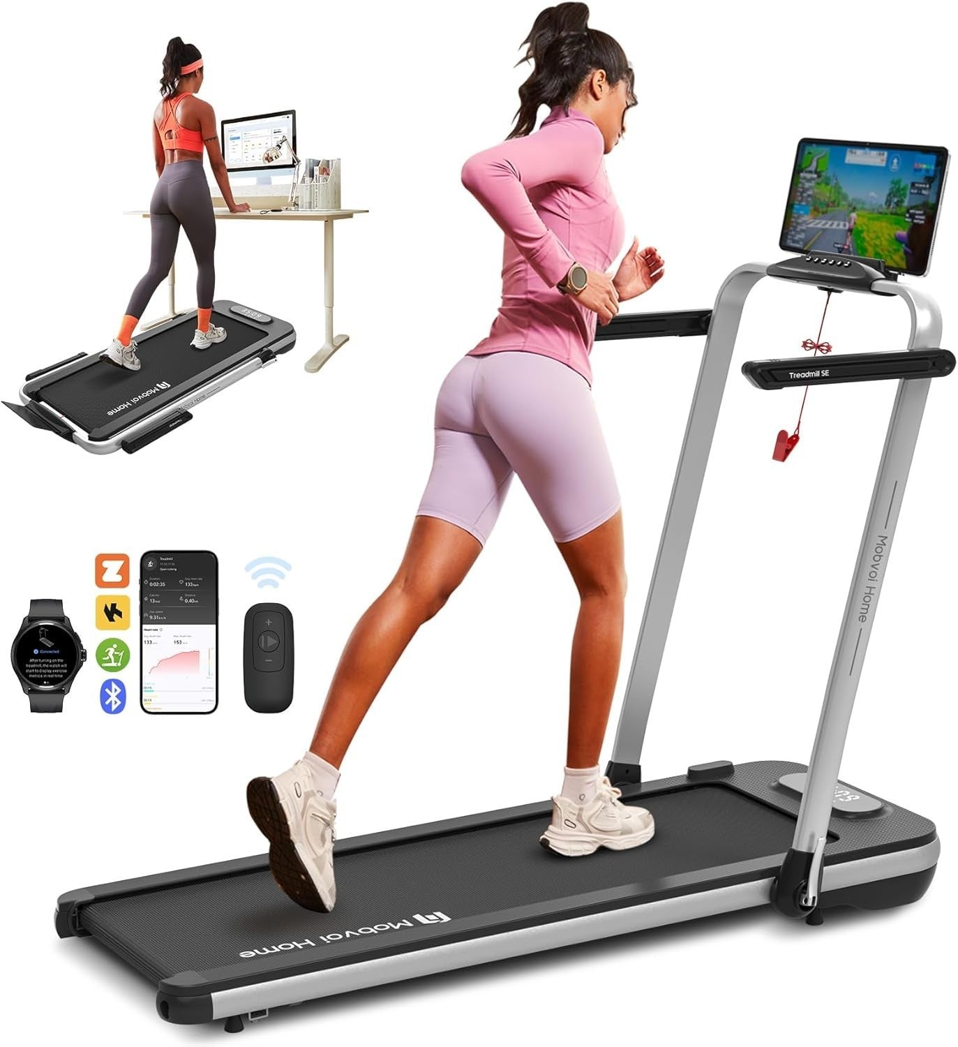 3-in-1 Foldable Treadmill Under Desk Walking Pad 12KM/H Home Gym