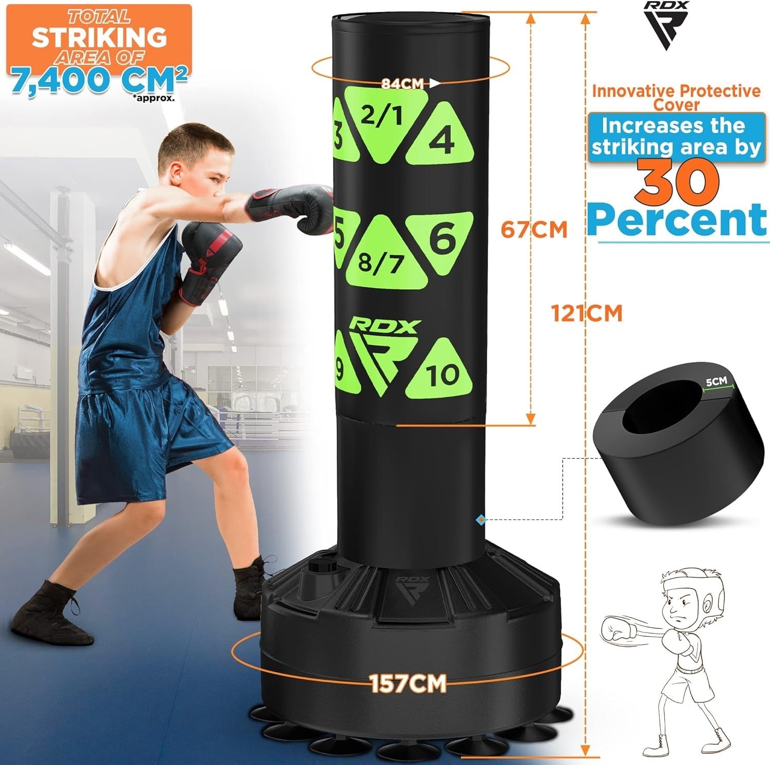 Kids Freestanding Kickboxing Punch Bag 4FT Heavy Target Suction Base