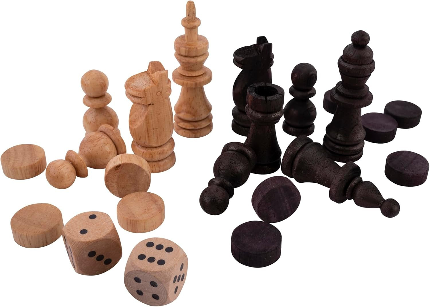Large Wooden Chess Backgammon Set 40cm Folding Board Strategy Game