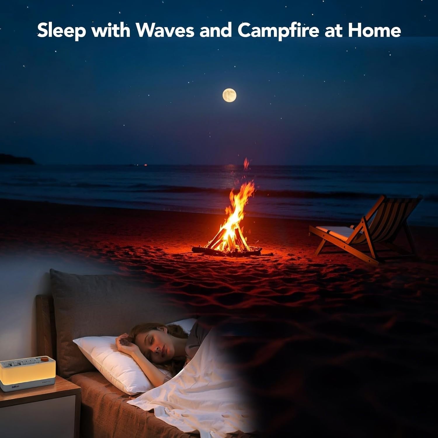 3-in-1 White Noise Sound Machine with Night Light & Bluetooth Speaker