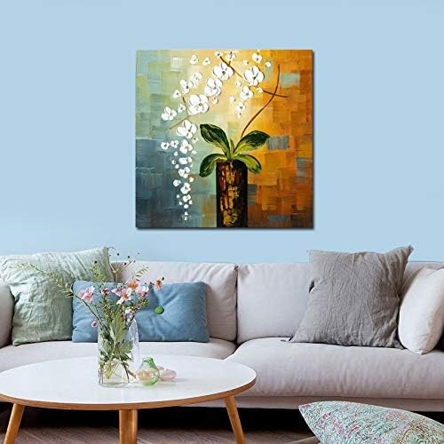 Large Hand-Painted Floral Canvas Wall Art Modern Abstract 100 cm