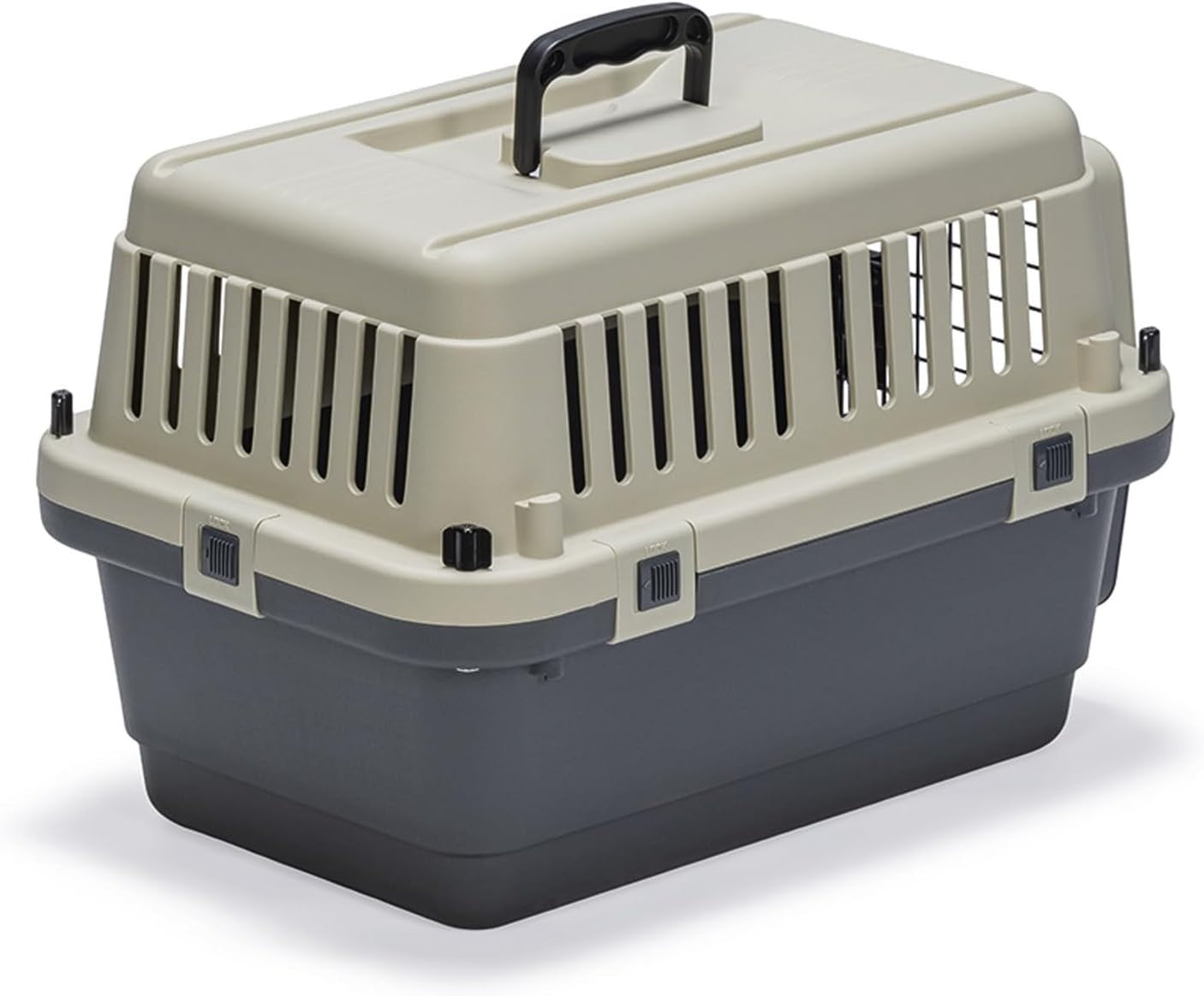 Lockable Dog Transport Crate Plastic Metal Door IATA Compliant 50x33x34cm