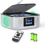 Rechargeable Bluetooth CD Player Boombox FM Radio LED Display Remote