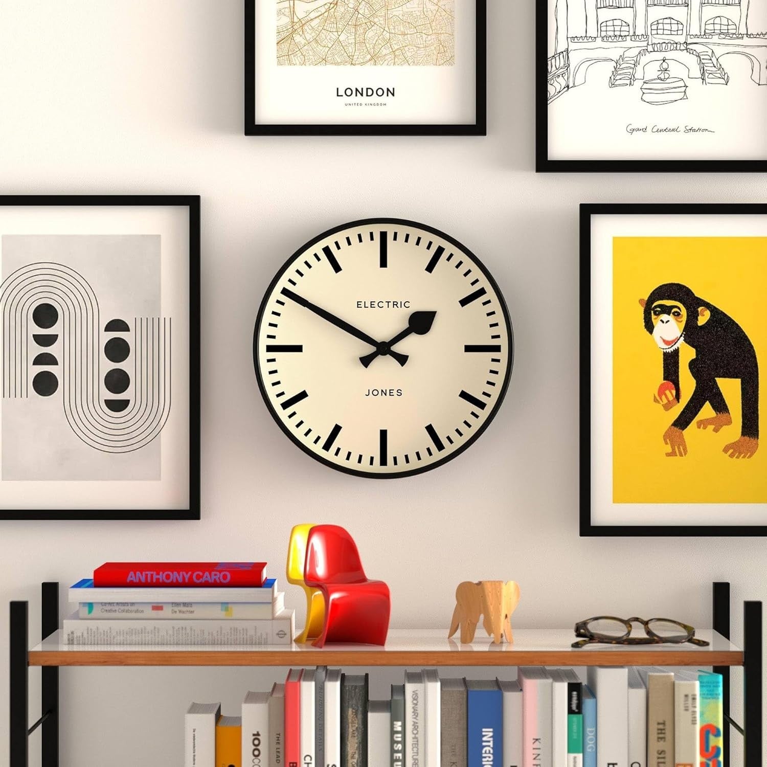 30cm Modern Wall Clock Silent Quartz Station Style Round Clock Home Office