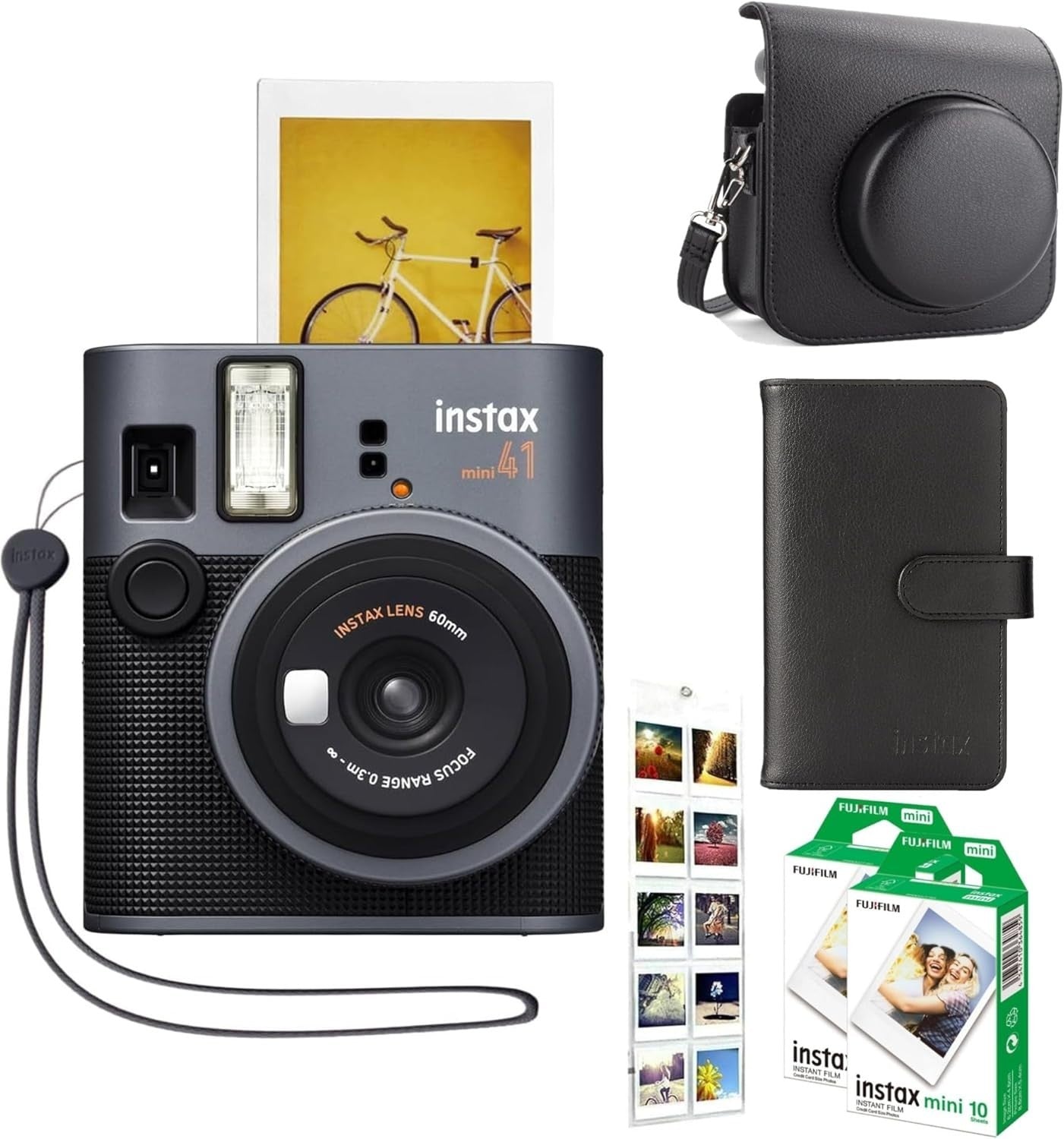 Instant Camera Bundle 20 Film Shots Leather Case Album Gift Set