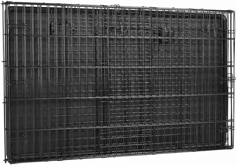 XXL Foldable Metal Dog Crate with Tray – Durable Single Door Cage 122cm