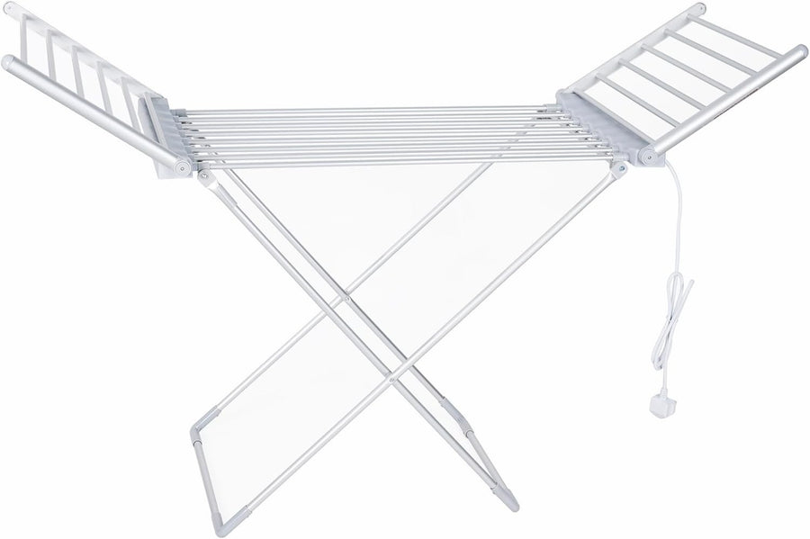 Electric Heated Clothes Airer Folding Drying Rack 20 Heated Bars Indoor