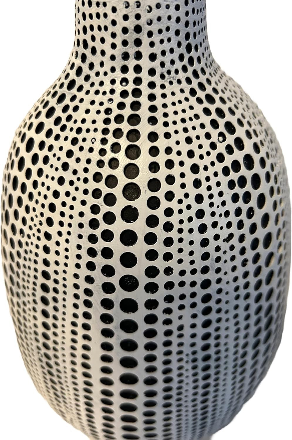 Modern Black White Textured Dot Vase Decorative Home Décor Ornament