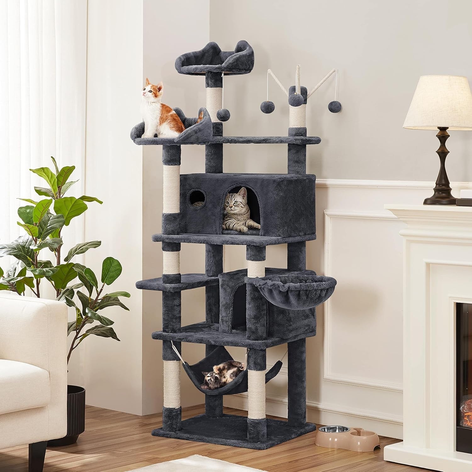 170cm Cat Tree Tower Multi Level Condo Hammock Basket Scratching Posts