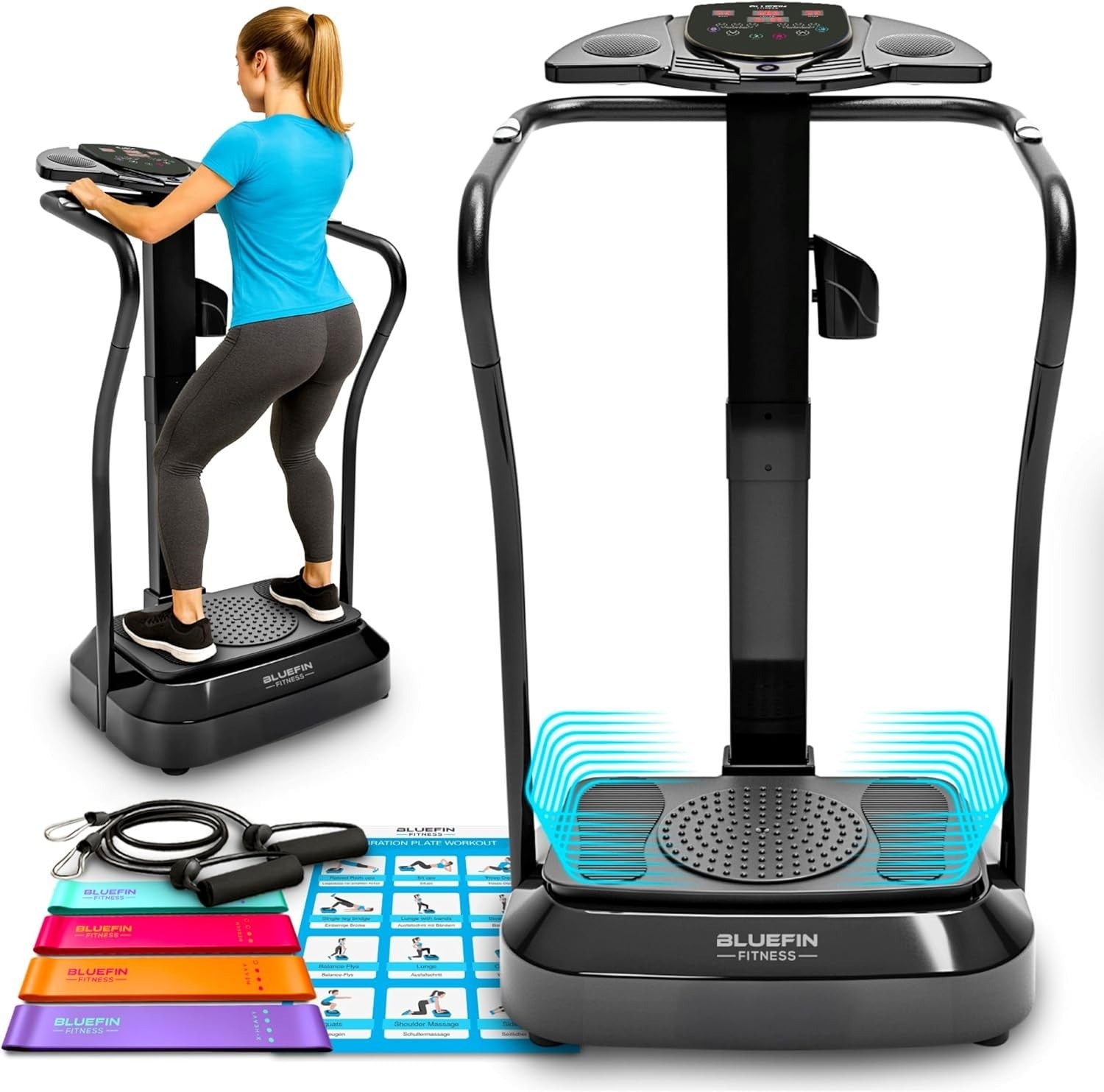 Pro Vibration Plate Exercise Machine Silent Motor Bluetooth 180 Levels