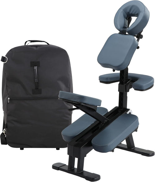 Portable Massage Chair Adjustable Lightweight Aluminum Tattoo Spa Therapy Blue