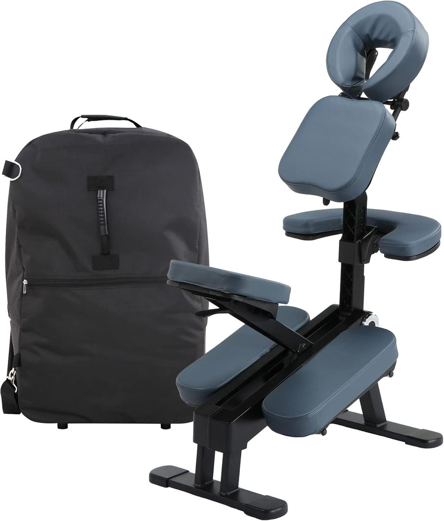 Portable Massage Chair Adjustable Lightweight Aluminum Tattoo Spa Therapy Blue