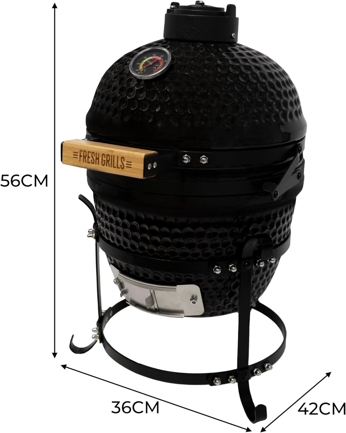 Portable 13" Kamado BBQ Smoker Grill Ceramic Charcoal Oven Outdoor Cooking