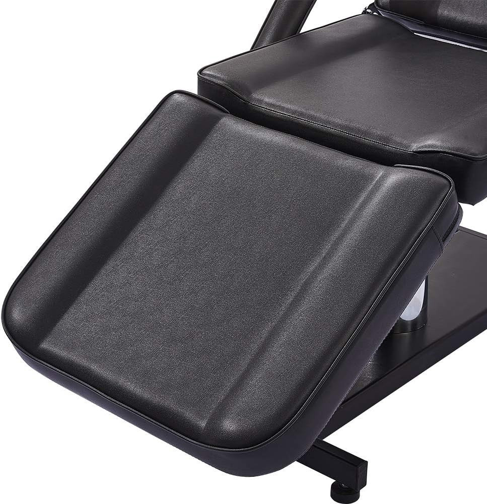 Reclining Massage Table 3-Section Adjustable Beauty Spa Tattoo Bed Couch Black