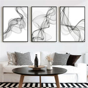 Black White Abstract Line Art Posters 3Pcs 50x70cm