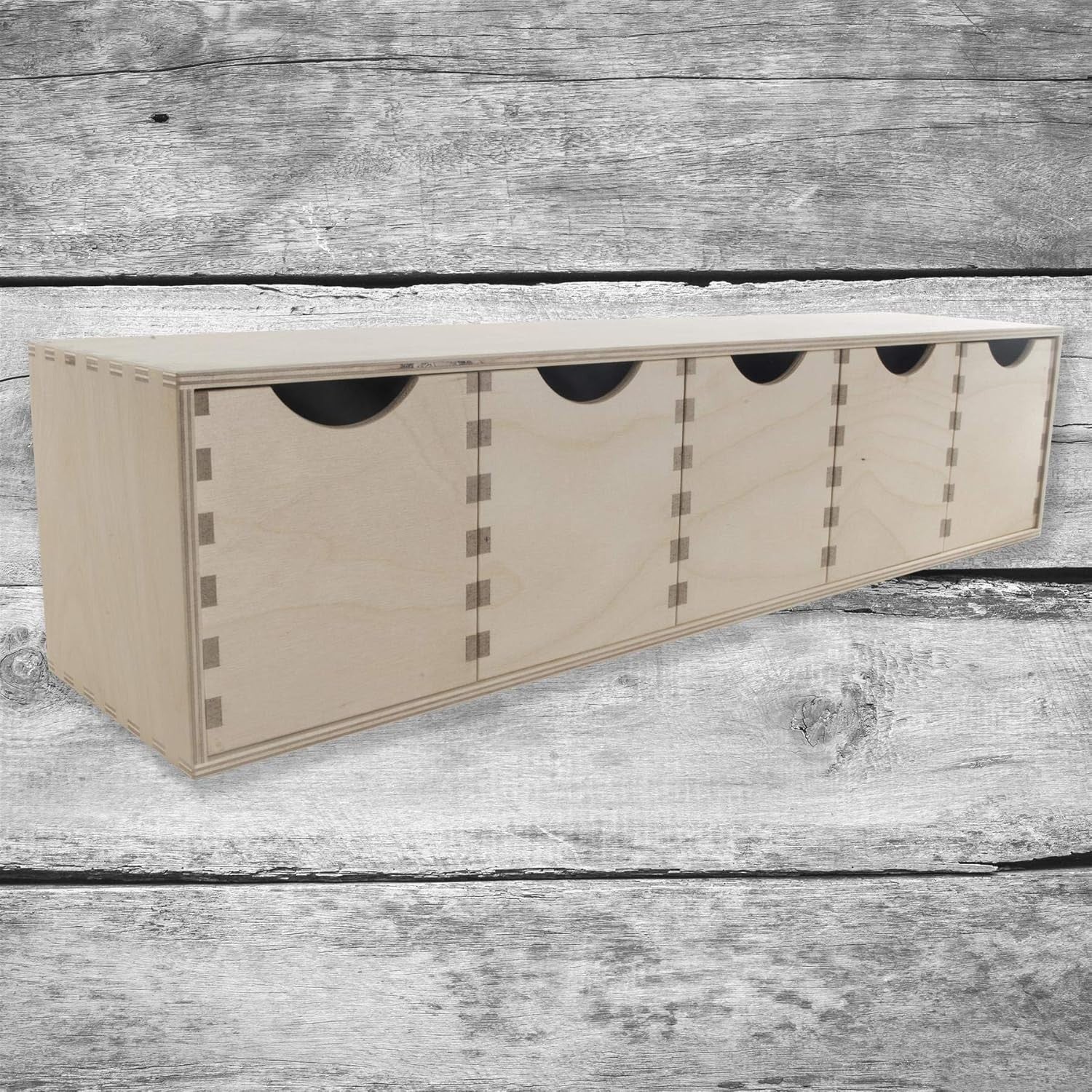 Wooden Desk Organiser 5-Drawer Mini Chest Birchwood Storage Cabinet 57cm