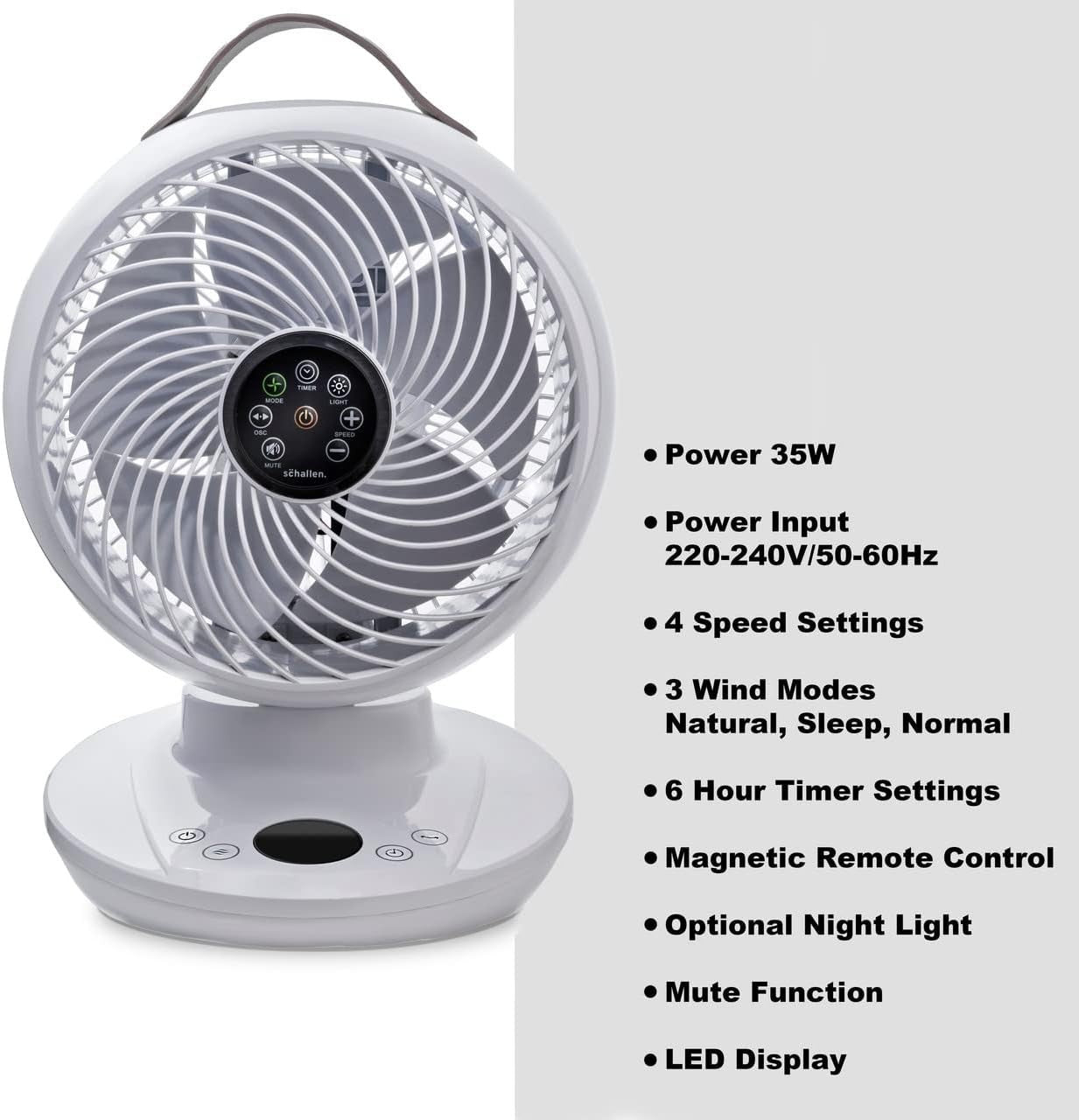 18" Quiet Table Fan – 4-Speed Oscillating Desk Air Circulator w/ LCD & Remote