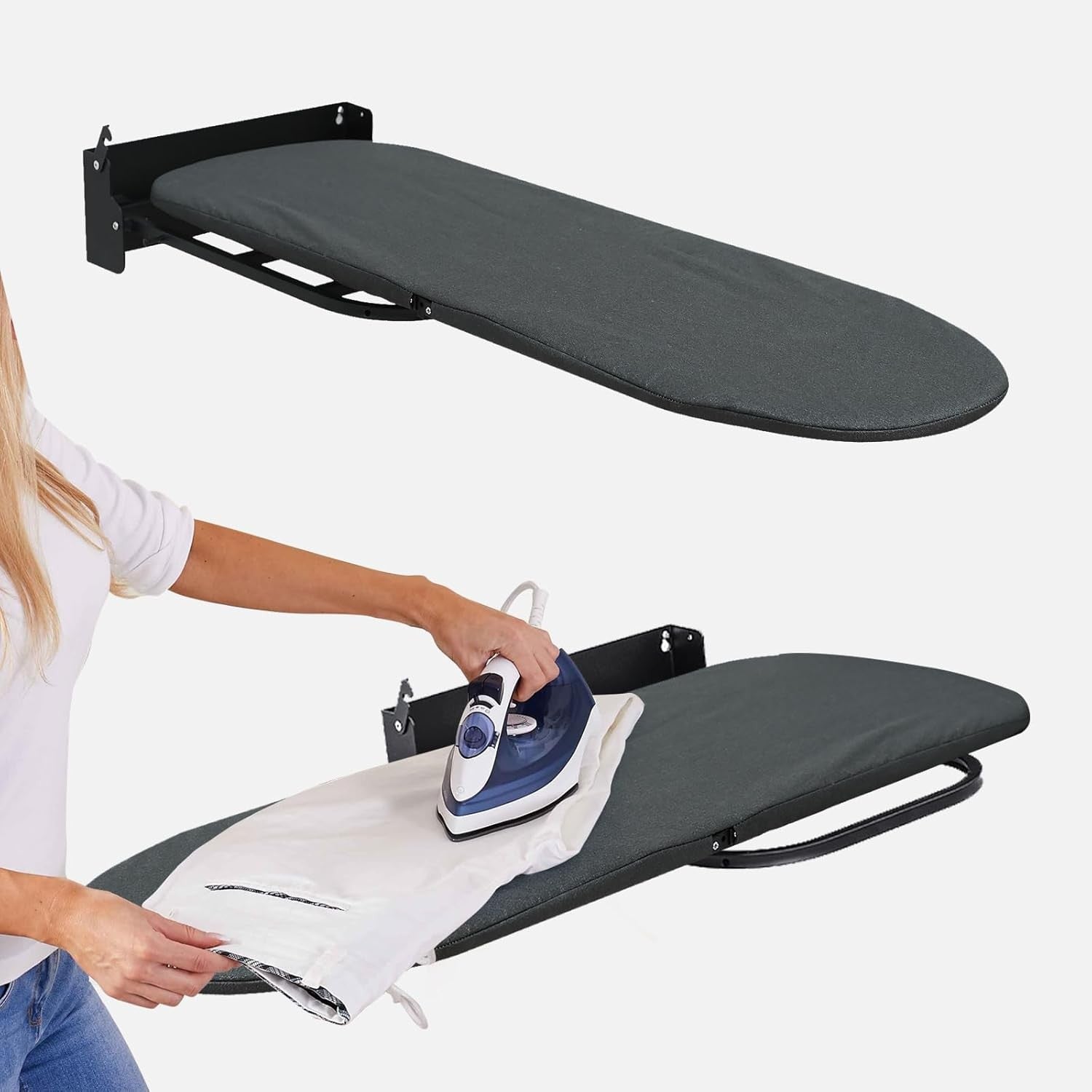 Wall Mounted Ironing Board 180° Rotatable Foldable Space Saving 92x31cm