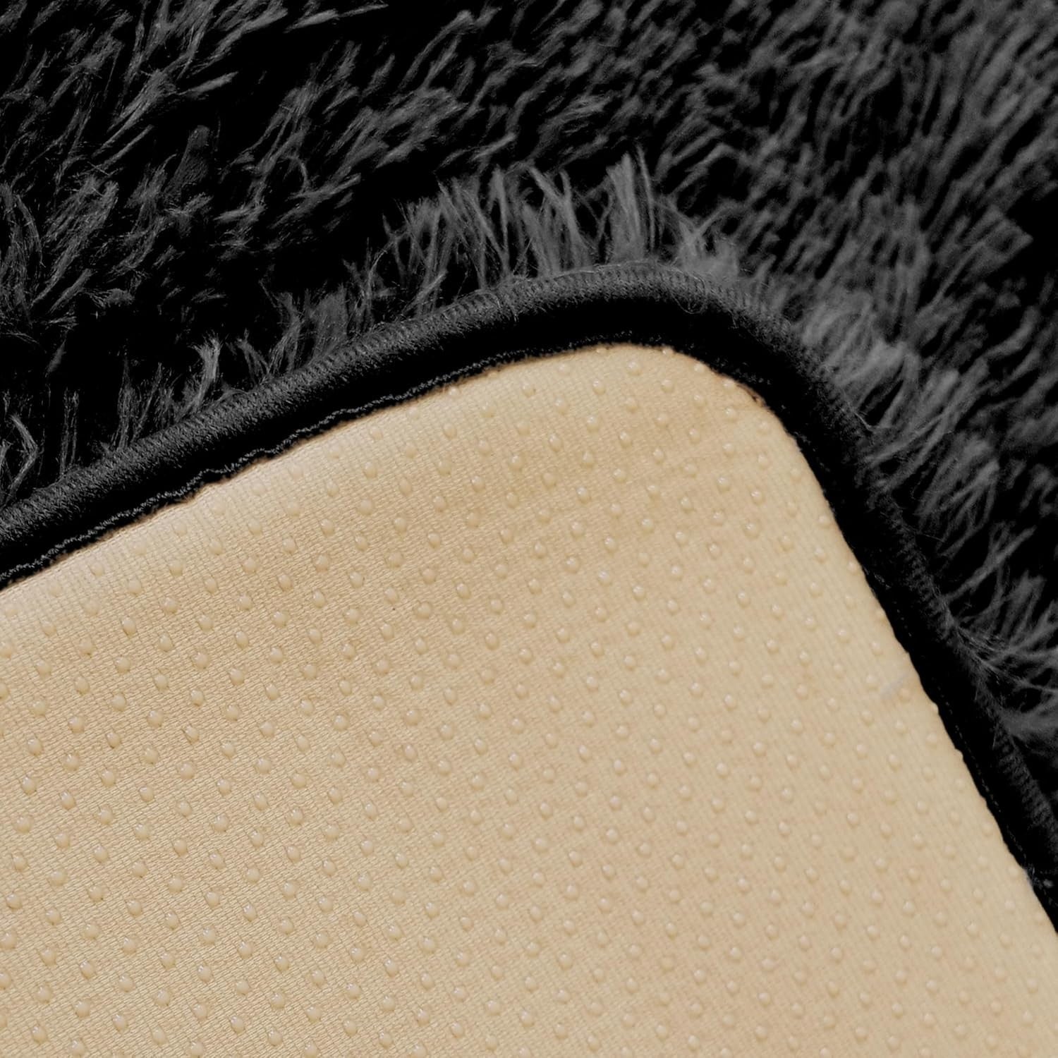 Large Black Shaggy Area Rug 160x230cm Super Soft Thick Living Room Carpet