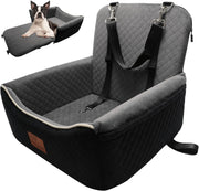 2 in 1 Dog Car Seat Booster Bed Travel Cushion Small Medium Dogs