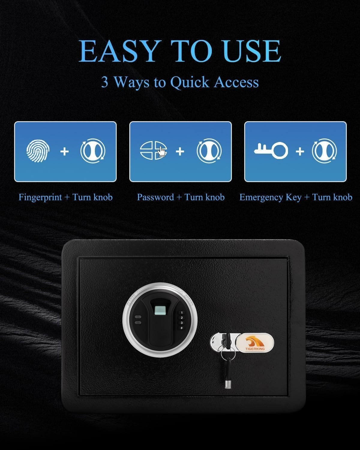 Biometric Fingerprint Safe Box Digital Keypad Cash Security Safe 34L