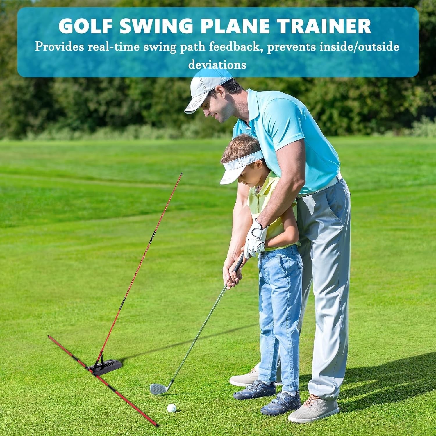 Golf Alignment Stick Holder 7 Angle Swing Plane Trainer
