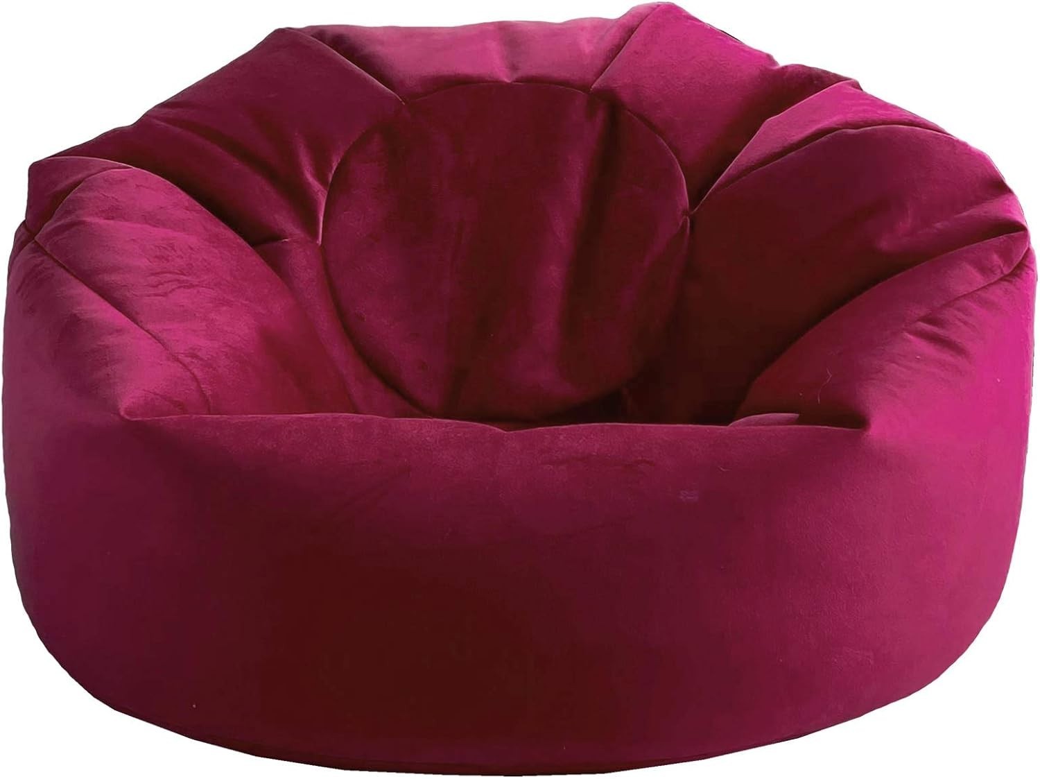 Plush Velvet Beanbag Chair Large Soft Lounger Indoor Floor Seating Magenta