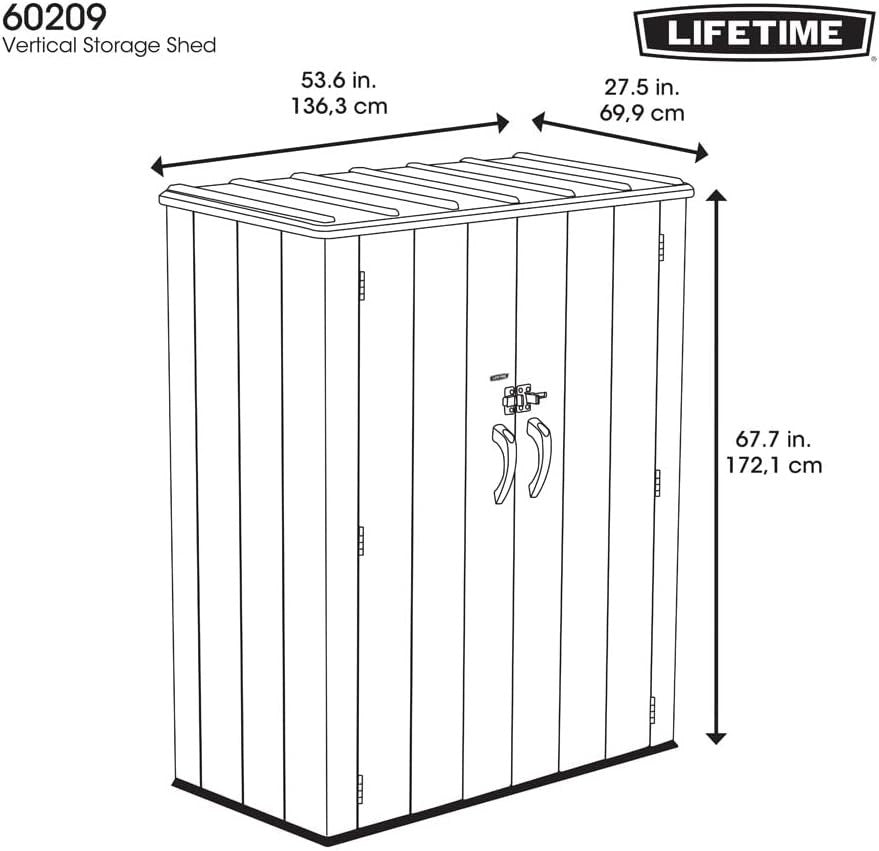 Vertical Garden Storage Shed 53 Cu Ft Waterproof Outdoor Tool Box Brown