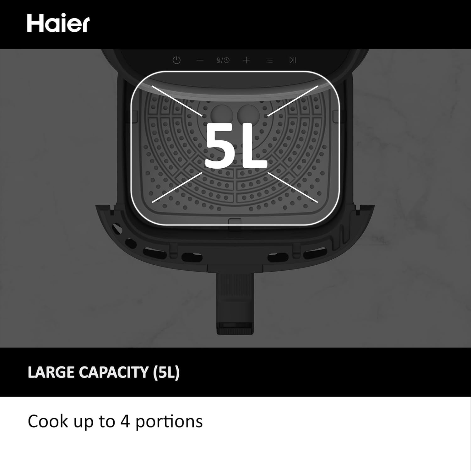 5L Digital Air Fryer 6in1 Bake Roast Grill Defrost Dehydrate 80-200°C