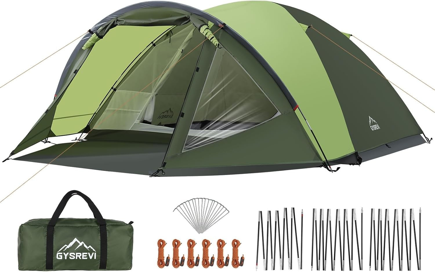 4 Man Family Camping Tent PU3000mm Waterproof w Porch