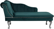 Velvet Chaise Lounge Left Hand Tufted Accent Sofa Chair Jasper 133cm