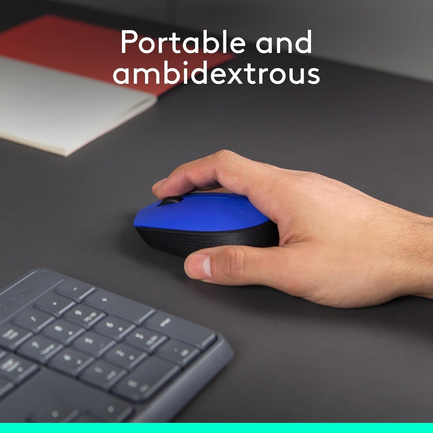 Wireless Mouse 2.4GHz USB Optical Laptop PC 12 Month Battery Blue