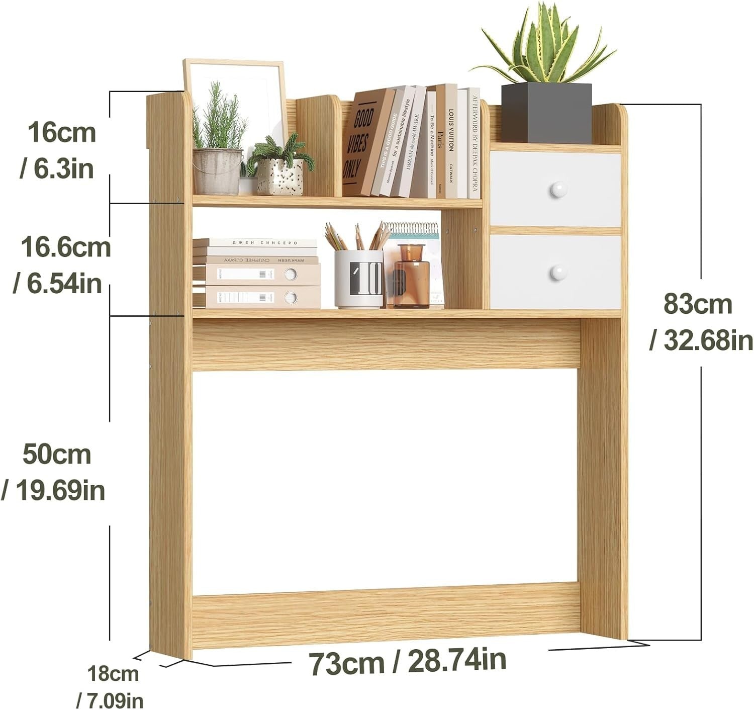 Desktop Bookshelf with 4 Shelves – Desk Organizer & Storage Rack