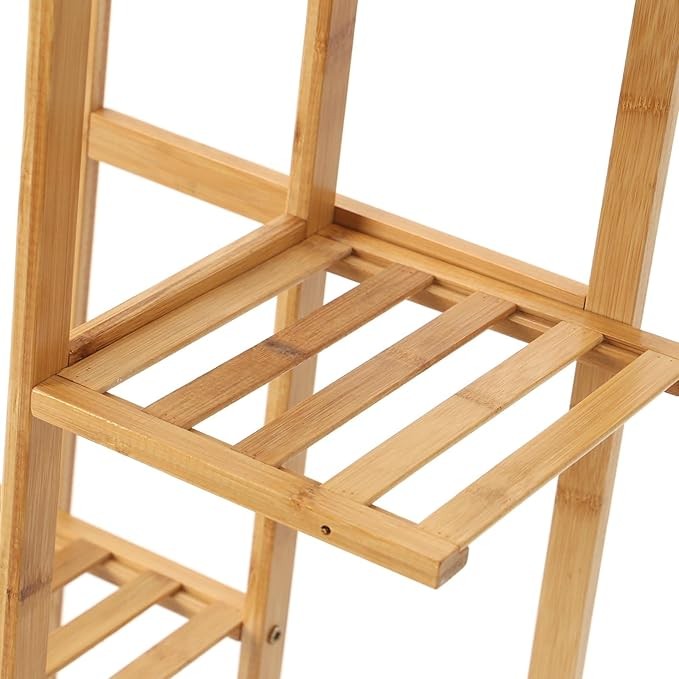 6 Tier Wooden Plant Stand 7 Pots Tall Indoor Outdoor Ladder Flower Shelf Rack