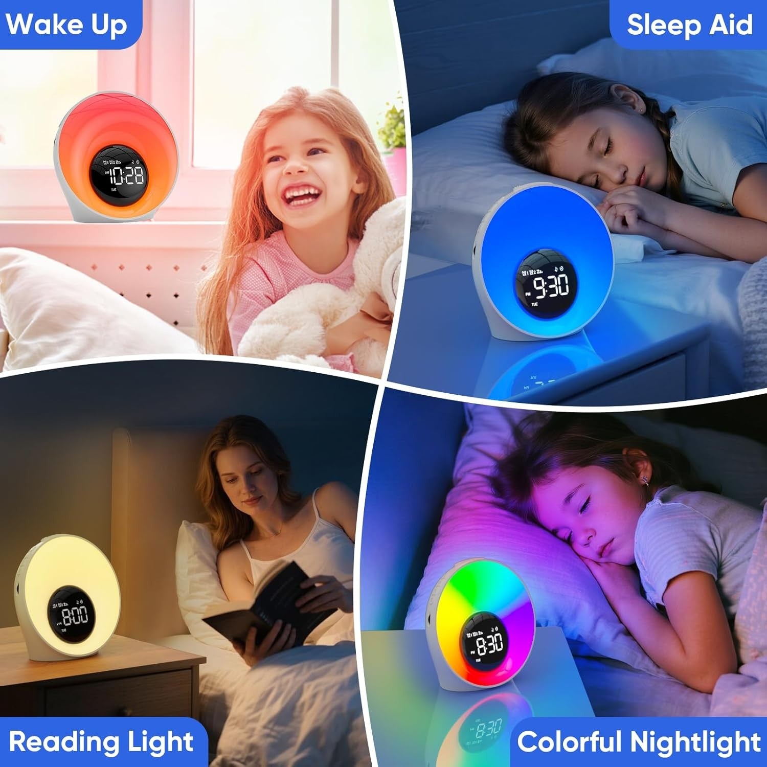 Sunrise Alarm Clock Wake Up Light White Noise Night Light Sleepers