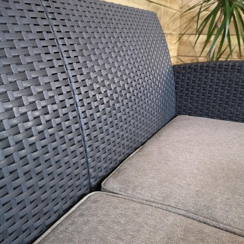 4 Piece Rattan Garden Sofa Set Chairs Table Outdoor Patio Furniture Black