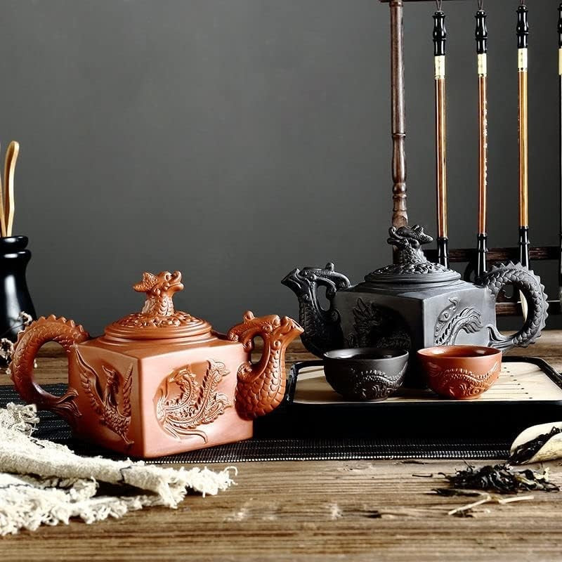 Kung Fu Tea Set Purple Clay Teapot Cups Chinese Ceramic Tea Ceremony Black