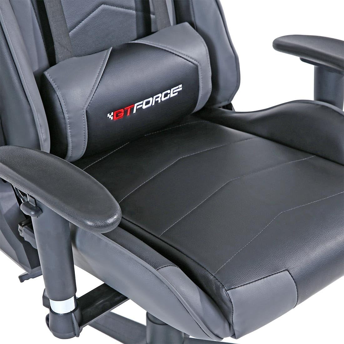 Reclining Gaming Chair Racing Office Desk Seat Faux Leather Grey