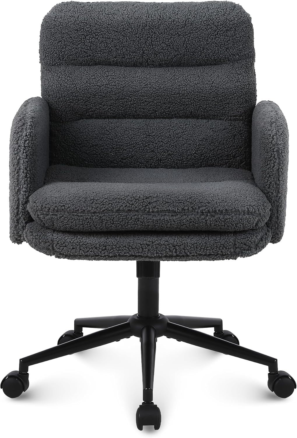 Ergonomic Office Desk Chair Dark Grey Cashmere Adjustable Swivel Tilt