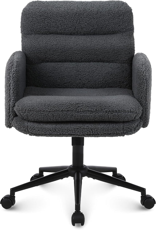 Ergonomic Office Desk Chair Dark Grey Cashmere Adjustable Swivel Tilt