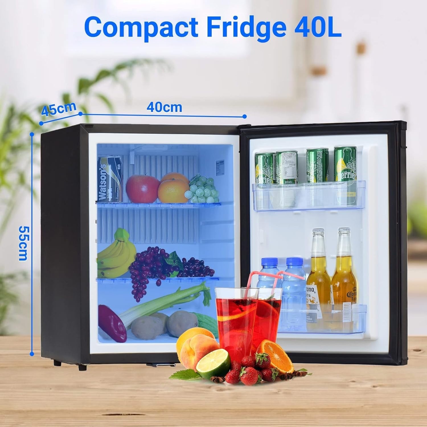 40L 12V 240V Campervan Fridge Caravan Van RV Silent Freezerless Black