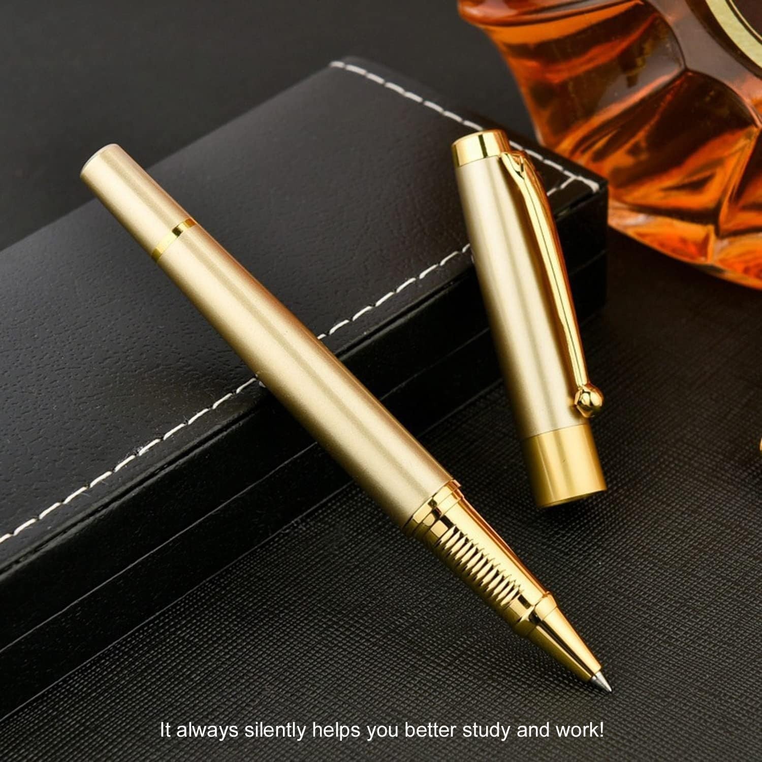 Luxury Gold Ballpoint Pen Medium Point Smooth Writing Black Ink