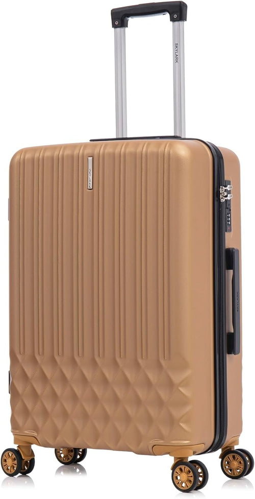 24 Inch Medium ABS Hard Suitcase Lightweight 4 Spinner Wheels 66L